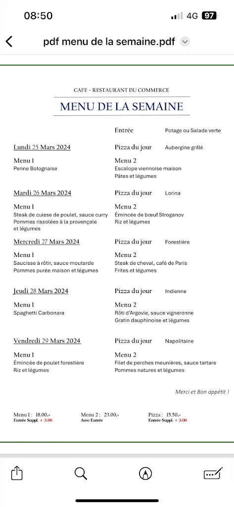 Menu_Café Restaurant du Commerce_Vevey_image_4