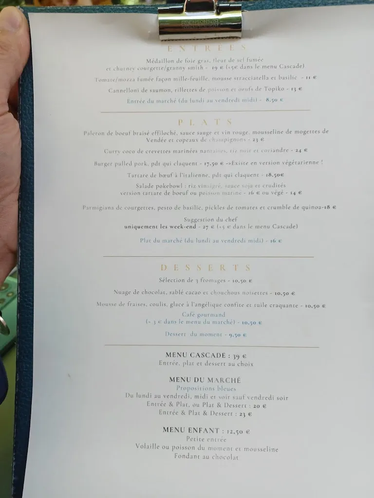 Menu_La Cascade, Restaurant Bar_Clisson_image_1