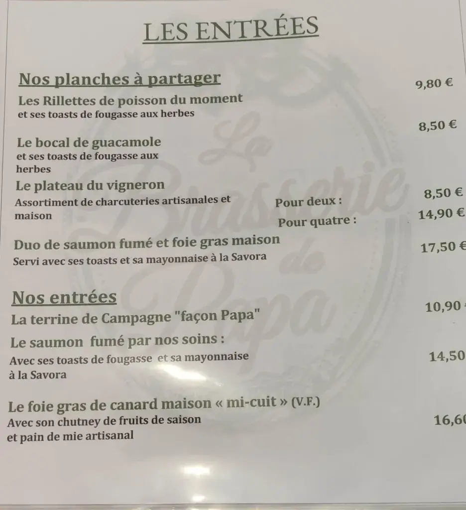 Menu_La Brasserie de Papa_Clisson_immagine_4