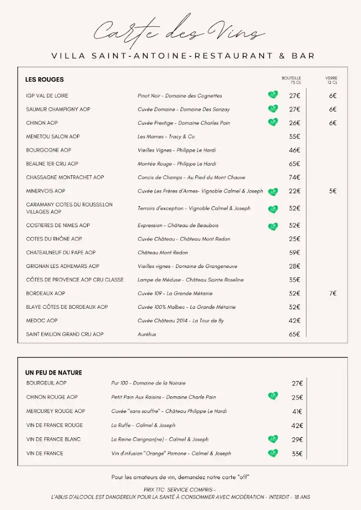 Menu_Restaurant Villa Saint-Antoine Clisson_Clisson_image_4
