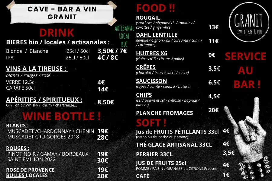 Menu_CAVE ET BAR A VINS NATURELS - GRANIT_Clisson_image_1