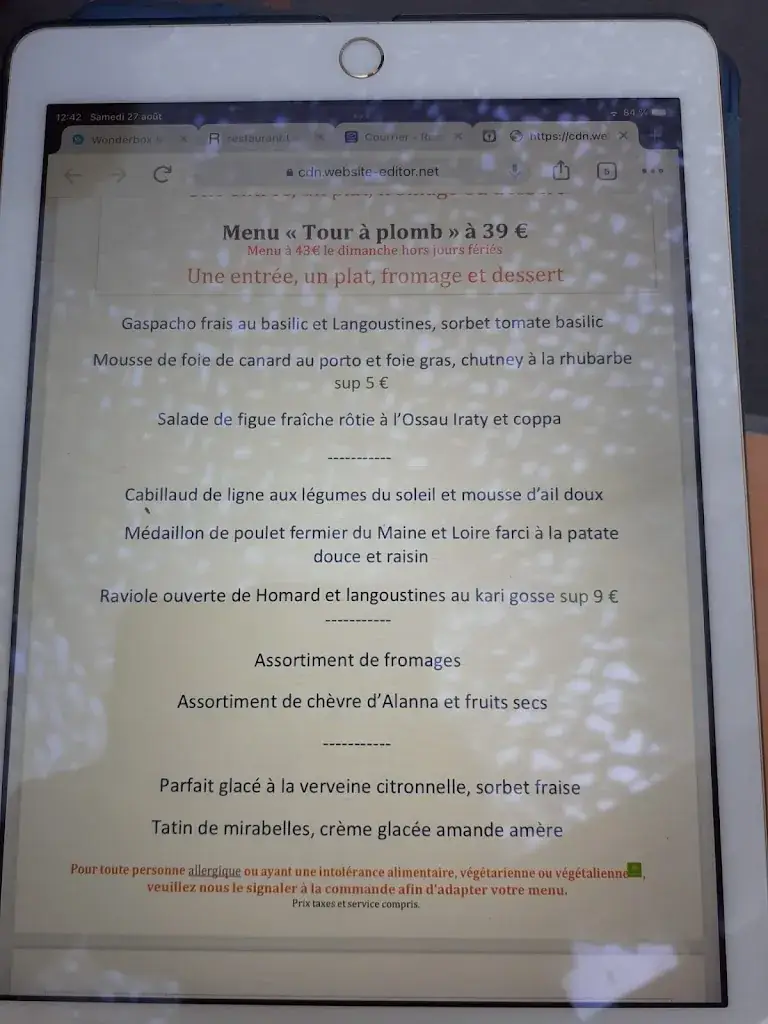 Menu_restaurant le François 2_Couëron_image_1