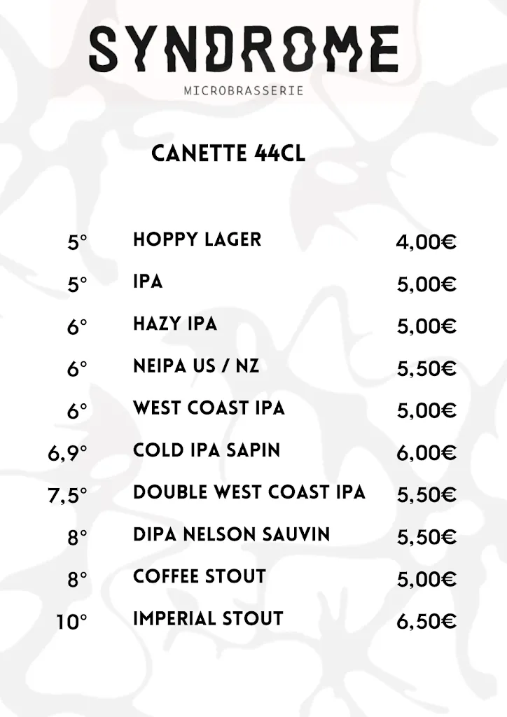 Menu_Brasserie Syndrome_Couëron_image_1