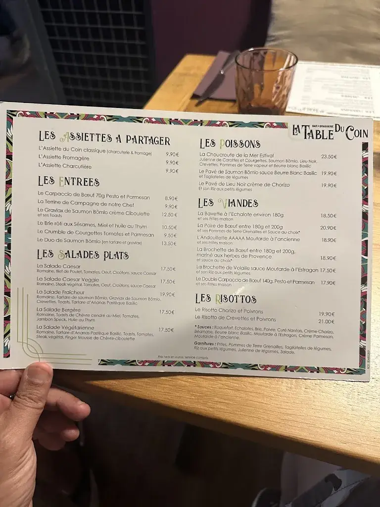 Menu_La Table du Coin - Restaurant Saint-Herblain_Saint-Herblain_image_1