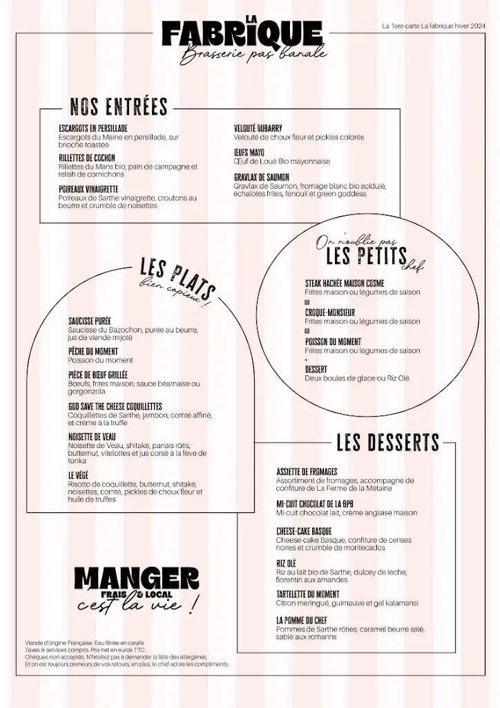 Menu_La Fabrique Brasserie pas banale_Mans_image_1