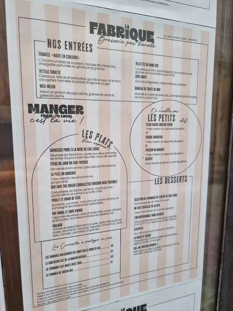 Menu_La Fabrique Brasserie pas banale_Mans_image_2