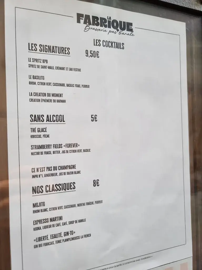 Menu_La Fabrique Brasserie pas banale_Mans_image_4