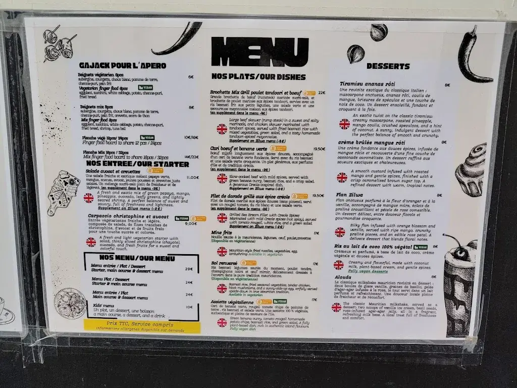 Menu_Zilwa Le Mans restaurant Mauricien_Mans_image_1