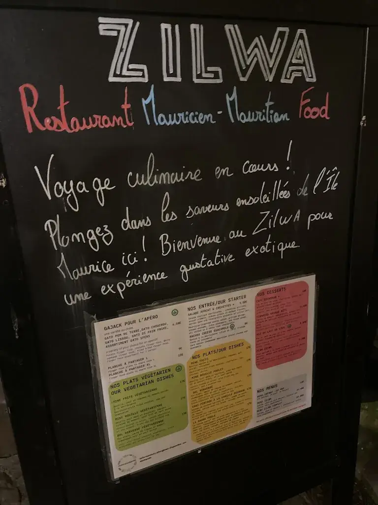 Menu_Zilwa Le Mans restaurant Mauricien_Mans_image_2