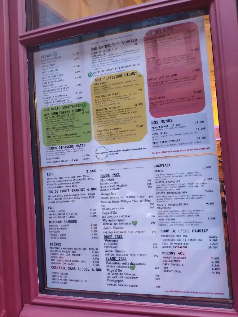 Menu_Zilwa Le Mans restaurant Mauricien_Mans_image_3