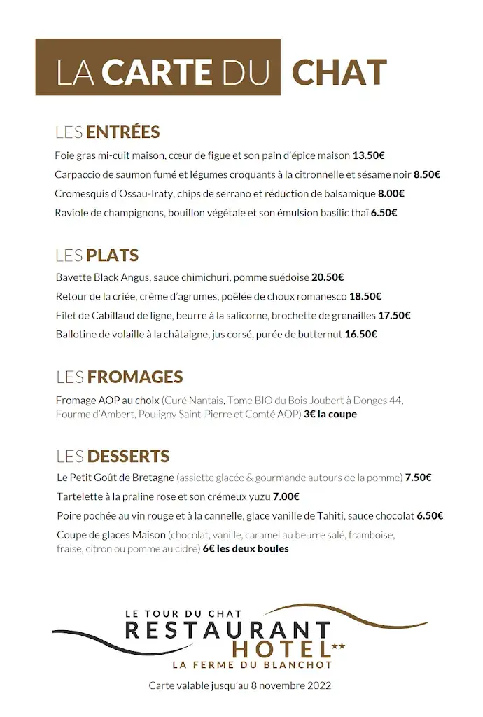 Menu_Restaurant Le Tour Du Chat_Crossac_image_1