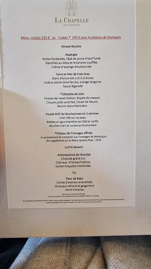 Menu_Restaurant La Chapelle_Montluçon_image_1