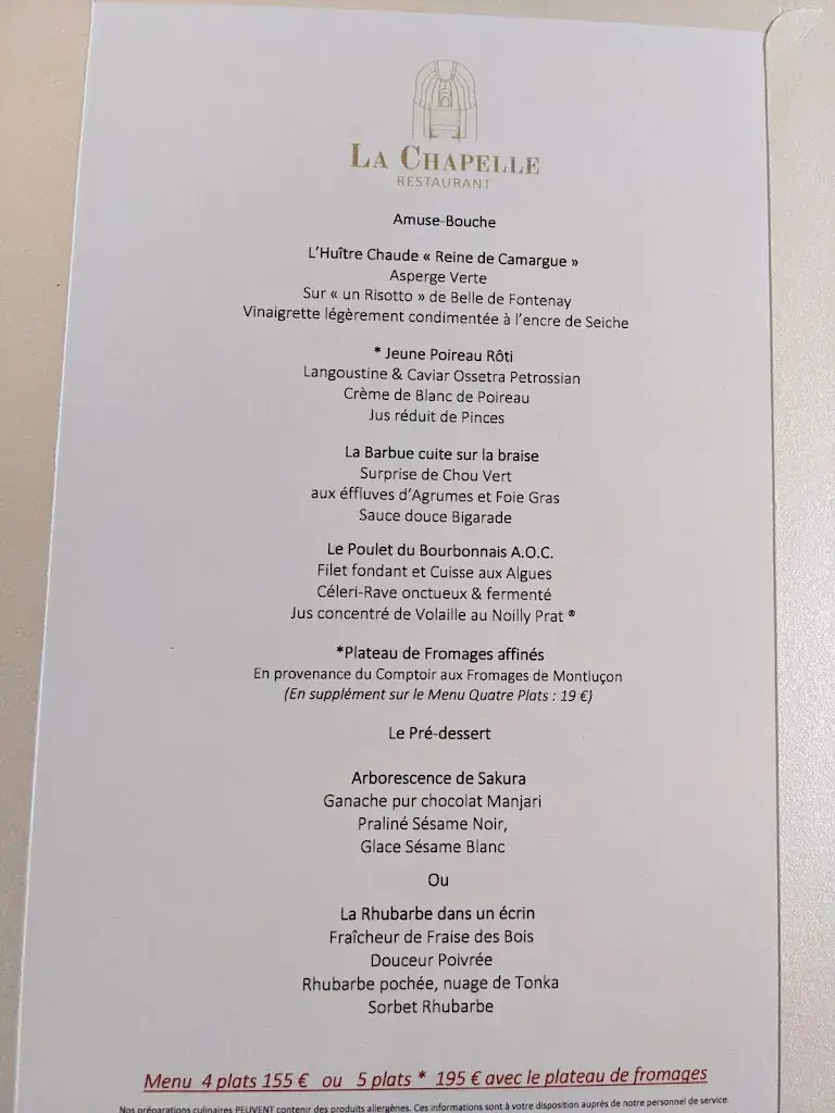 Menu_Restaurant La Chapelle_Montluçon_image_3