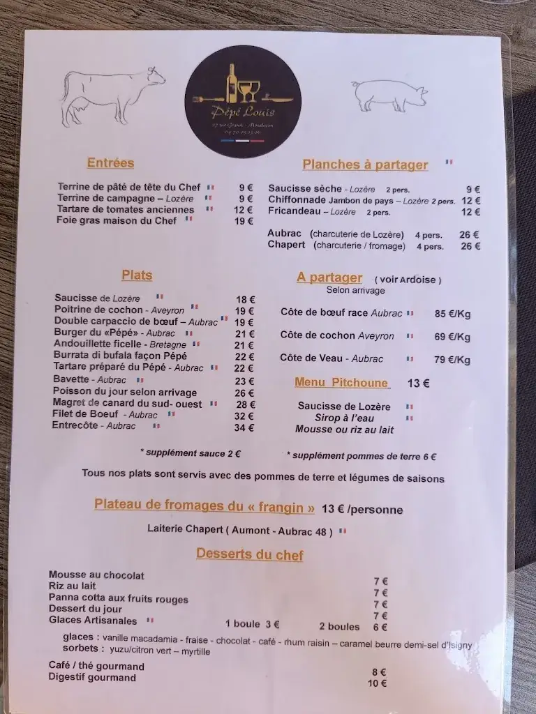 Menu_Pépé Louis_Montluçon_immagine_3