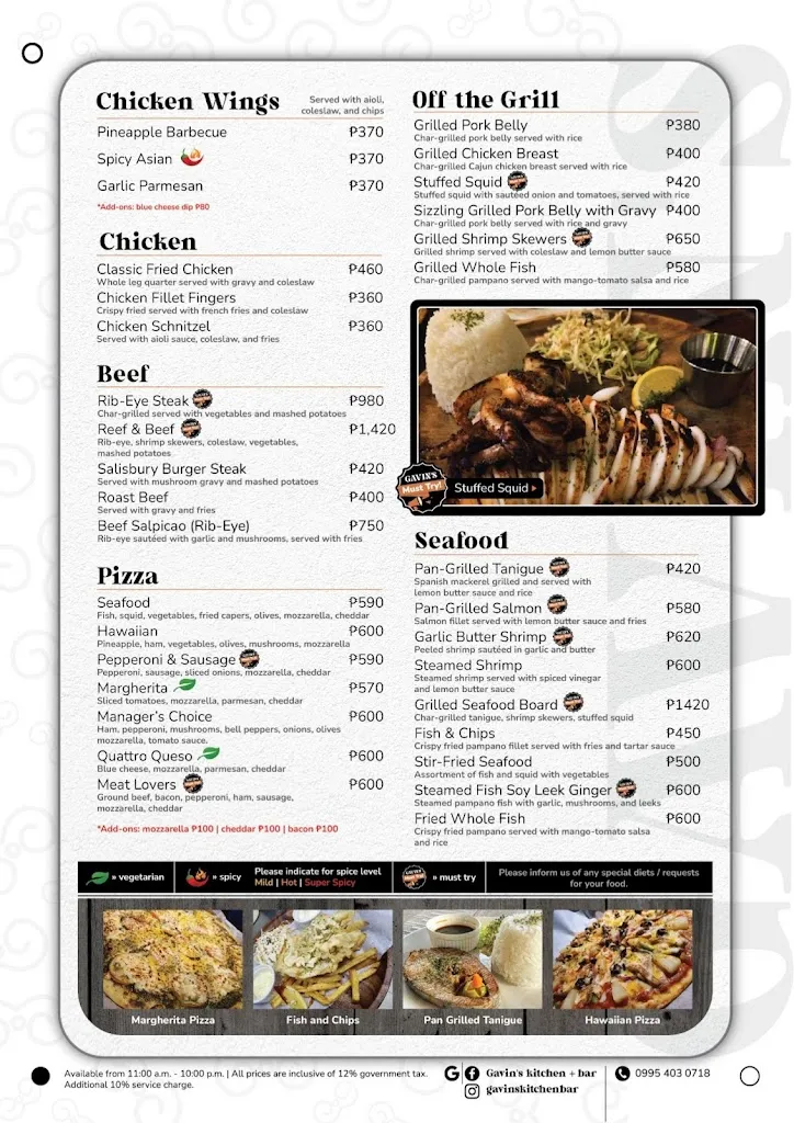 Menu_Gavin's kitchen + bar_Philippines_image_2