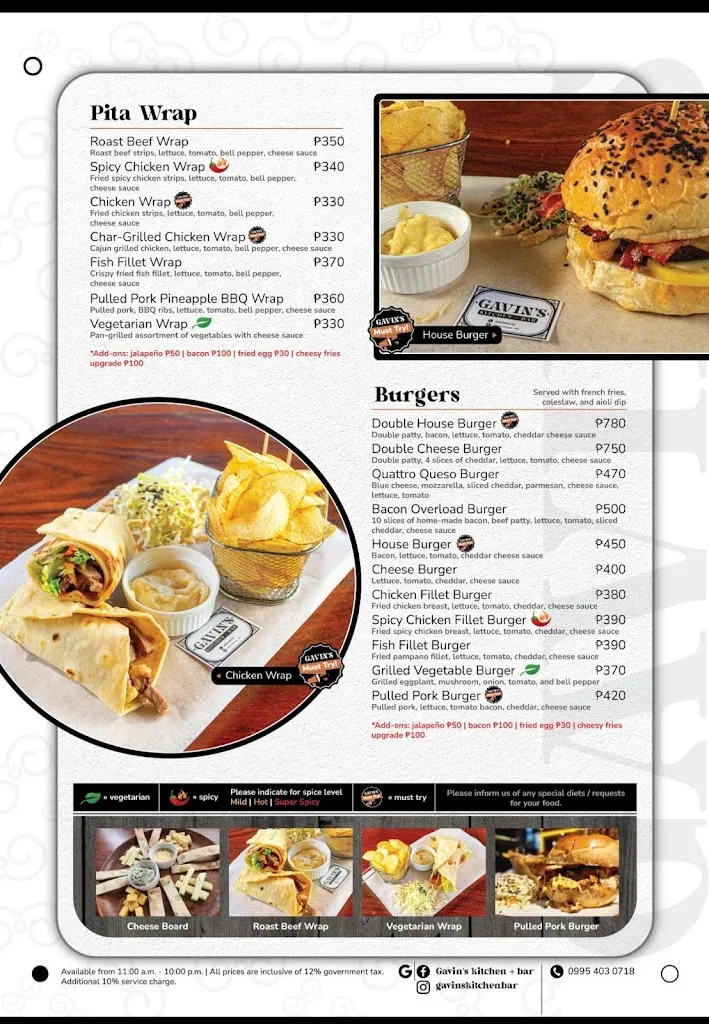 Menu_Gavin's kitchen + bar_Philippines_image_4
