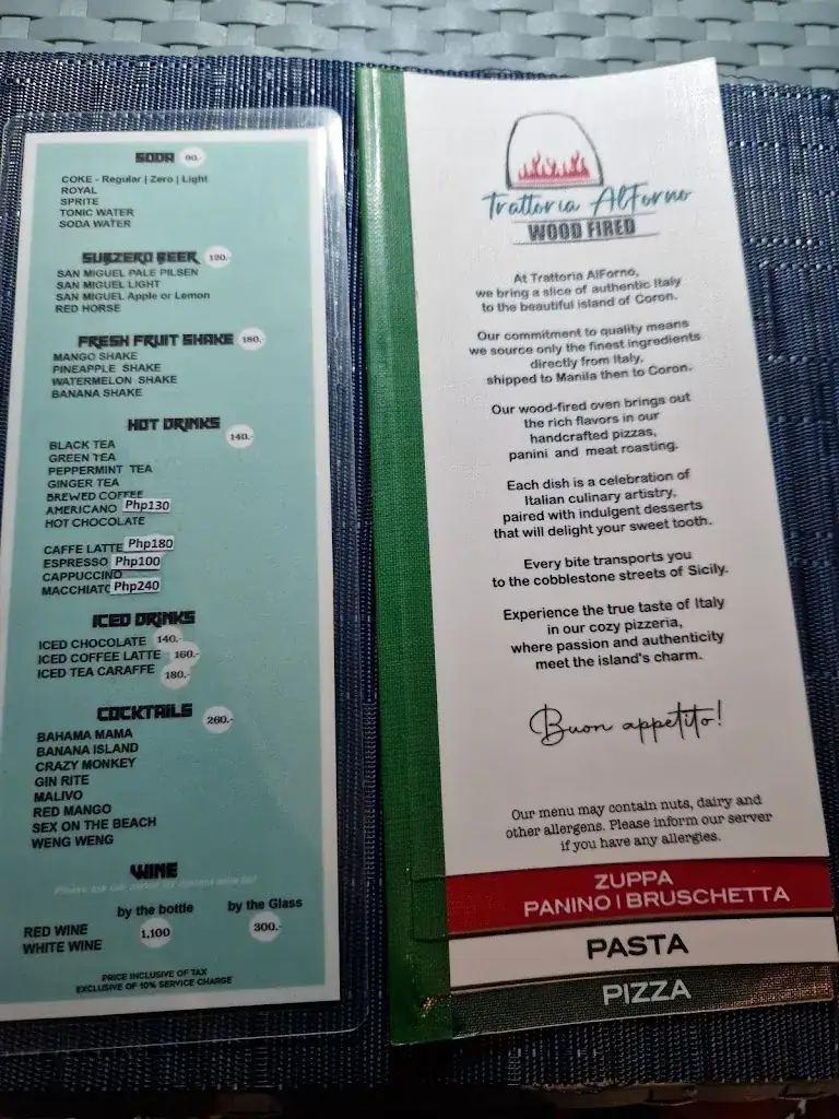 Menu_Trattoria AlForno Coron_Philippines_immagine_4