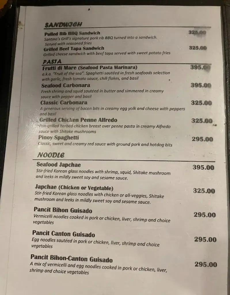 Menu_Santino's Grill_Philippines_immagine_1