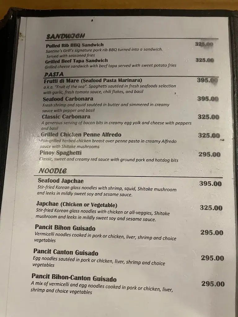 Menu_Santino's Grill_Philippines_immagine_2