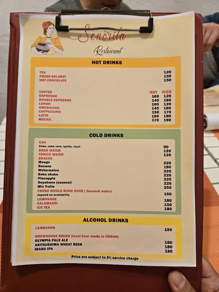 Menu_Señorita restaurant_Philippines_image_1
