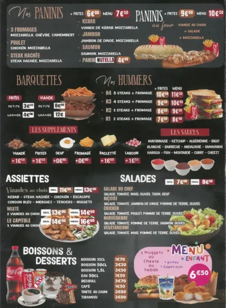 Menu_Restaurant le Capitole Durtal_Durtal_immagine_1