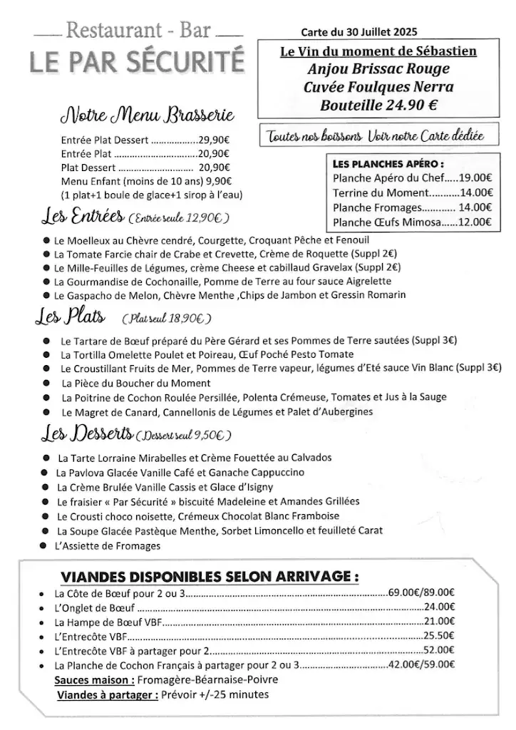 Menu_Restaurant Brasserie Laval | Le Par Sécurité_Entrammes_image_1
