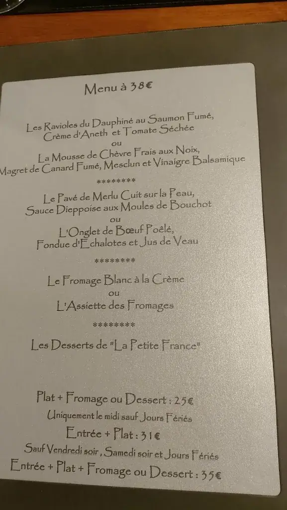 Menu_Restaurant La Petite France_Montélimar_immagine_3