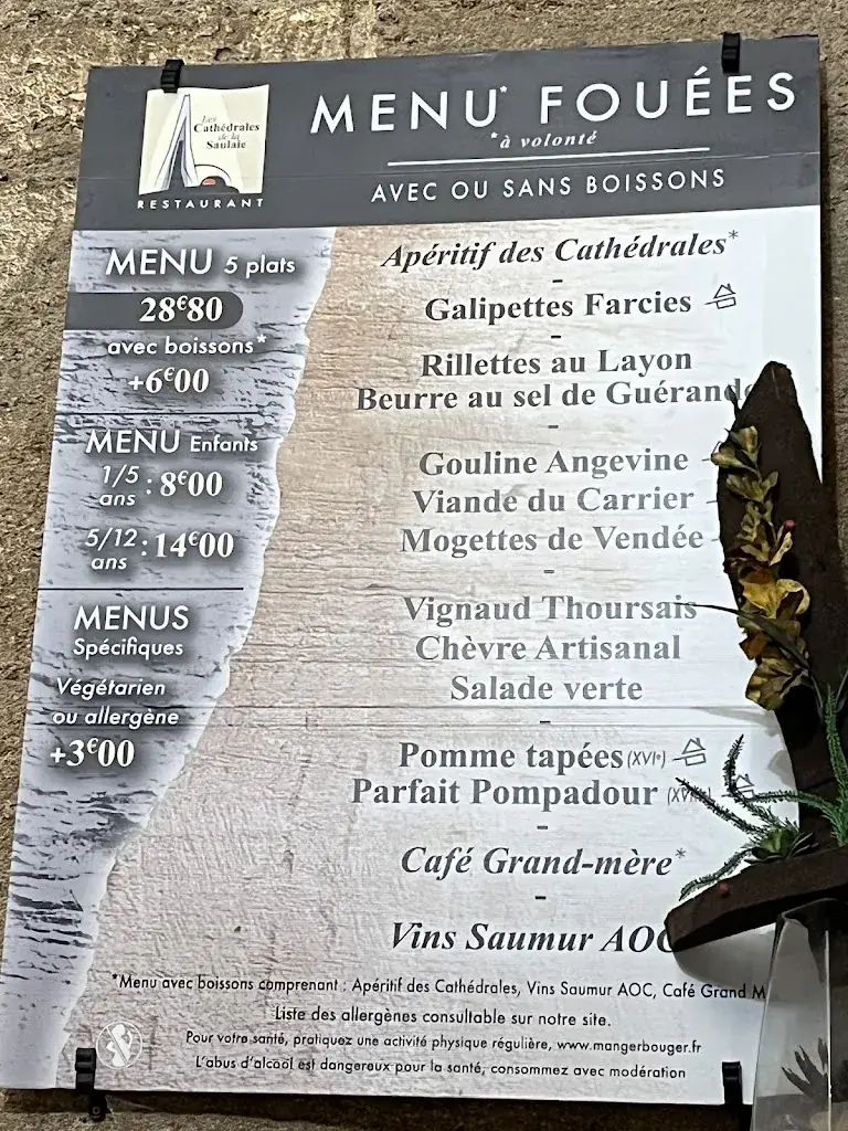 Menu_Les Cathédrales de la Saulaie_Doué-la-Fontaine_image_1
