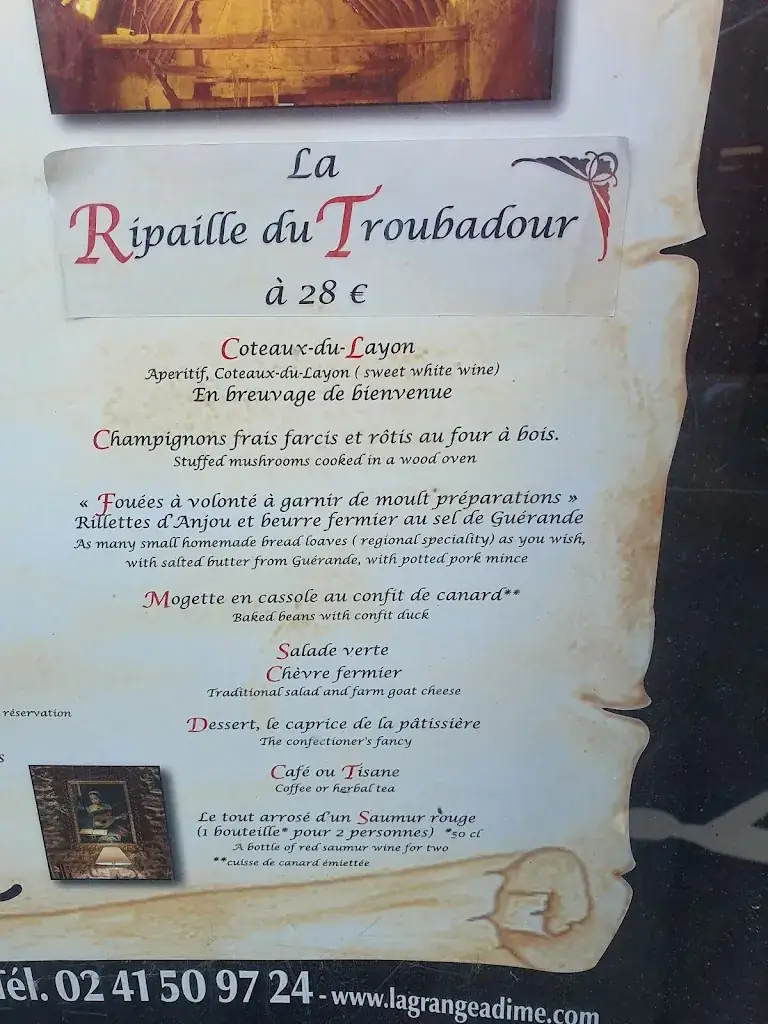 Menu_La Grange A Dîme_Montreuil-Bellay_image_3