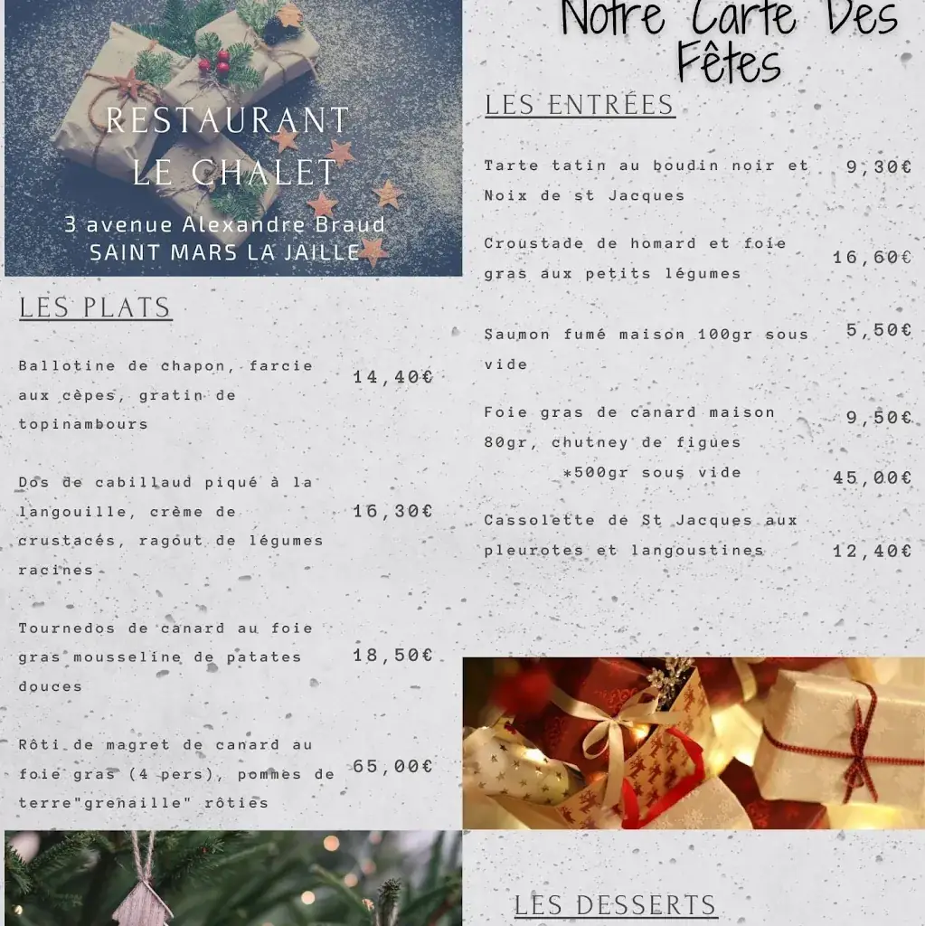 Menu_Restaurant Le Chalet_Vallons-de-l'Erdre_image_4
