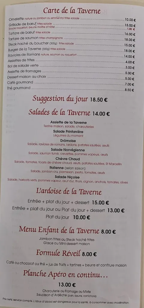 Menu_La Taverne_Montélimar_image_1