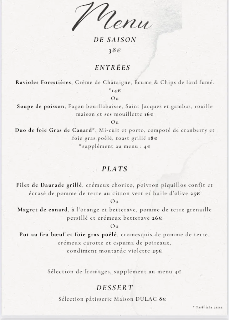 Menu_Restaurant traiteur Comme une abeille_Montélimar_image_1