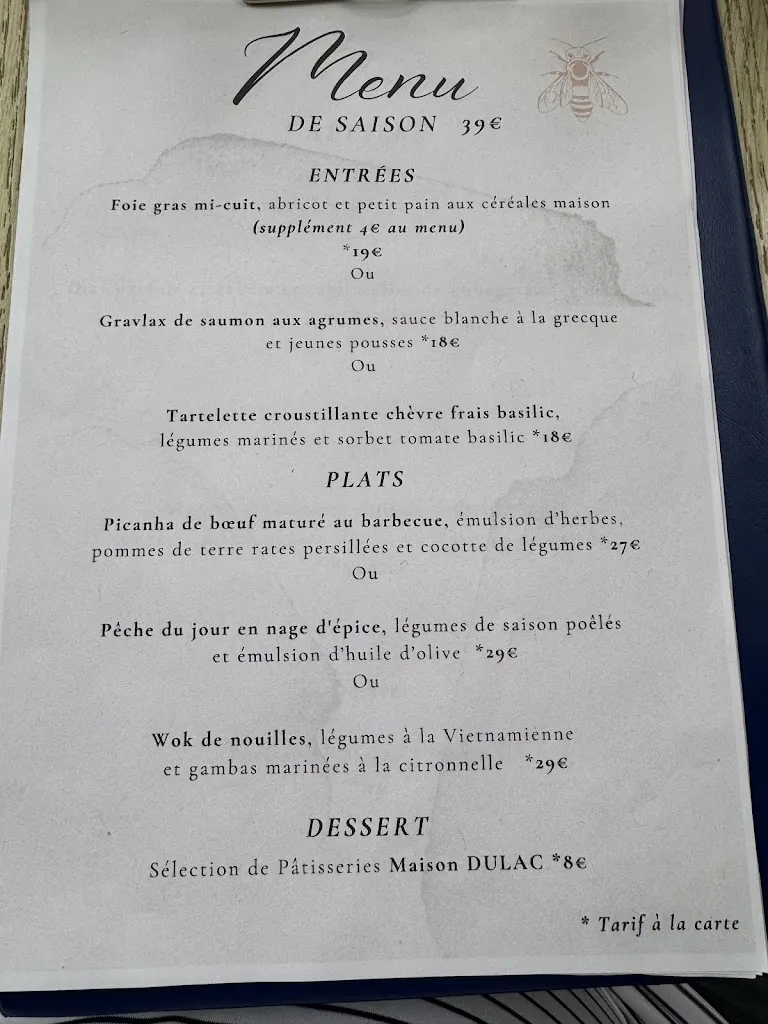 Menu_Restaurant traiteur Comme une abeille_Montélimar_image_3