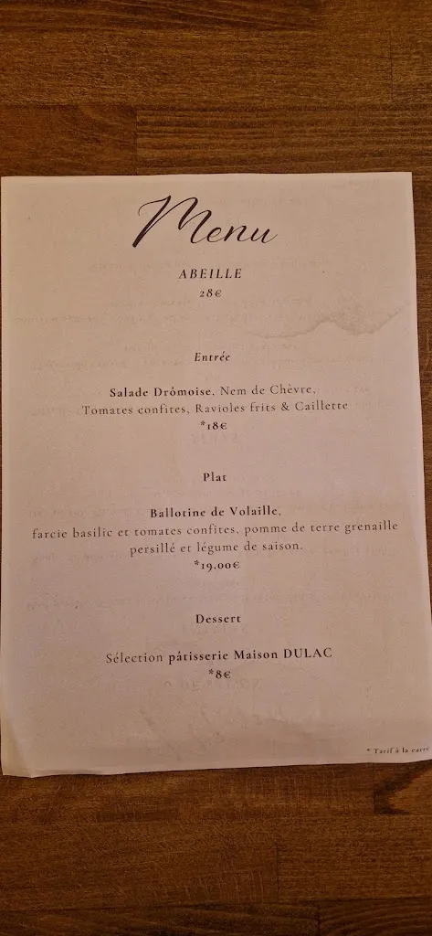 Menu_Restaurant traiteur Comme une abeille_Montélimar_image_4