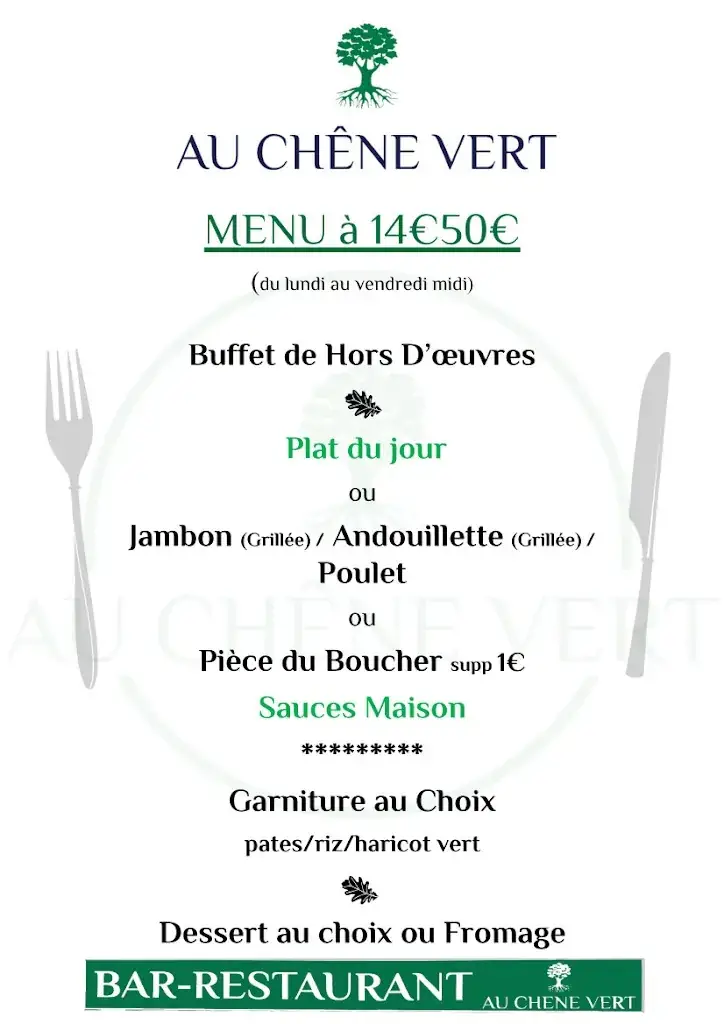 Menü_AU CHÊNE VERT_Fontenay-le-Comte_Bild_3