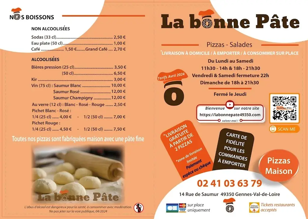 Menu_La Bonne Pâte_Gennes-Val-de-Loire_image_2