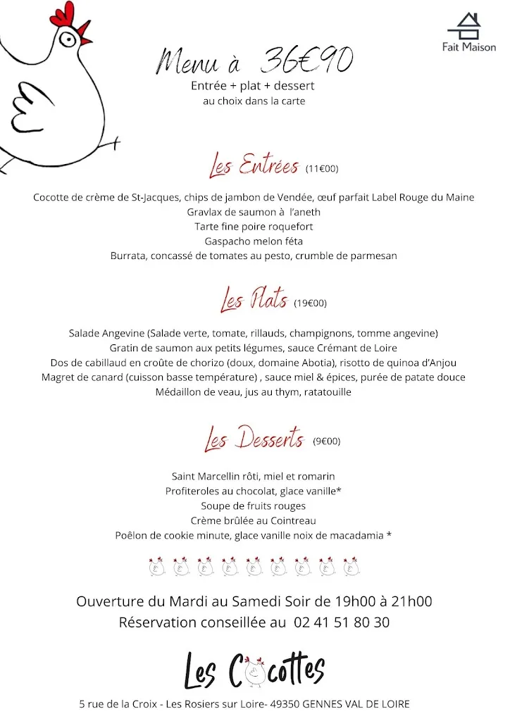 Menu_Restaurant Les Cocottes_Gennes-Val-de-Loire_image_1