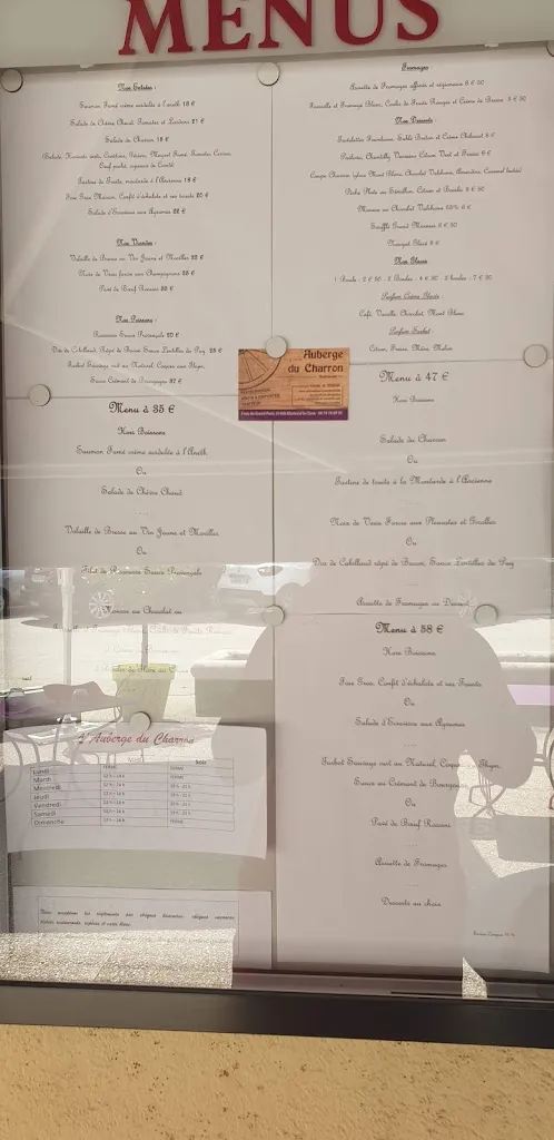 Menu_Auberge du Charron à Montréal la cluse_Montréal-la-Cluse_image_3