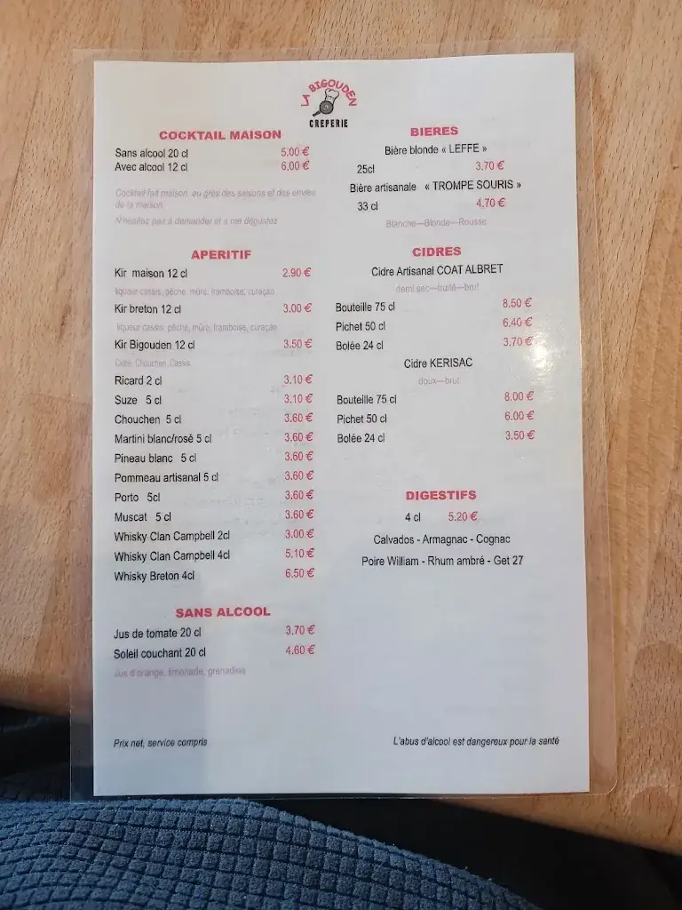 Menu_La Bigouden_Herbignac_image_1