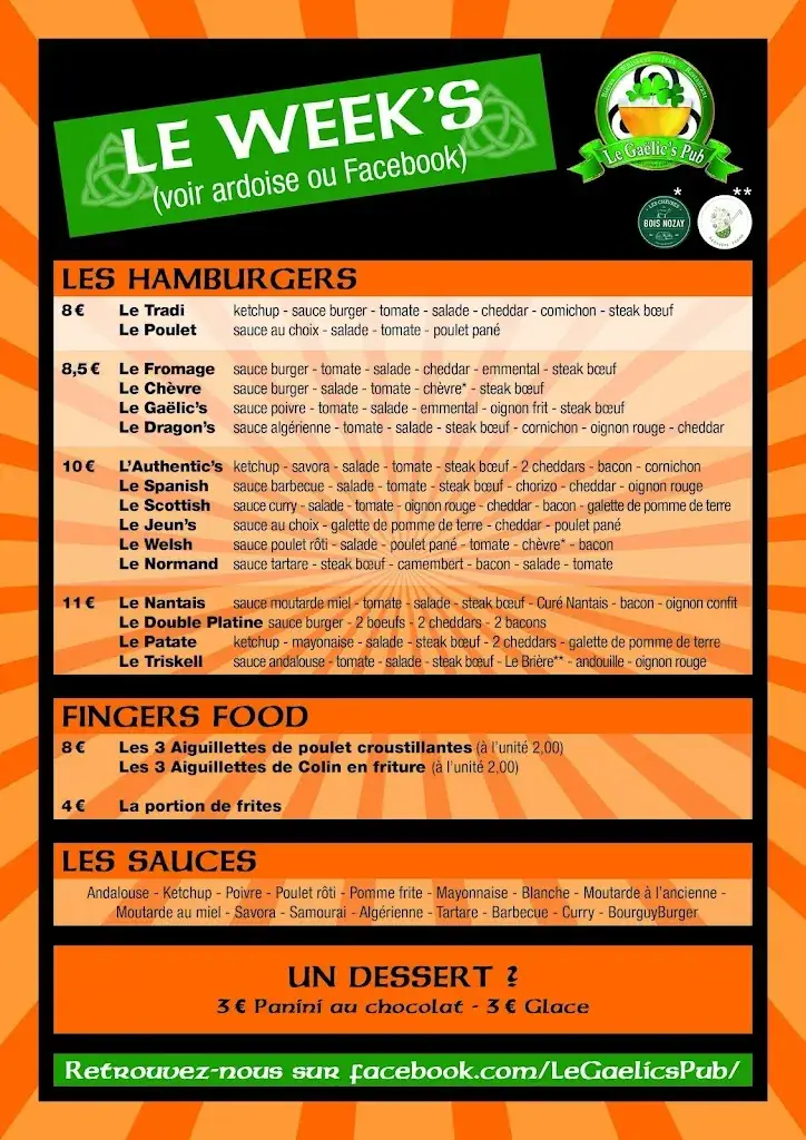 Menu_Le Gaëlic's Pub_Saint-Lyphard_immagine_2
