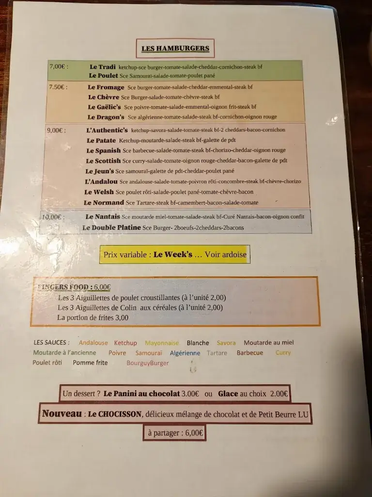 Menu_Le Gaëlic's Pub_Saint-Lyphard_immagine_3