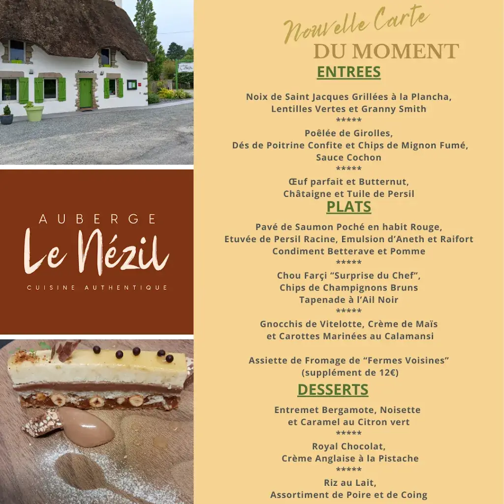 Menu_Auberge Le Nezil - Restaurant Saint Lyphard_Saint-Lyphard_immagine_1