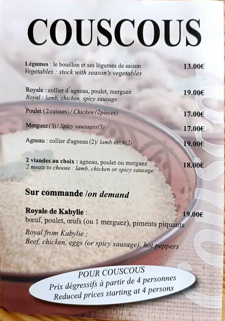 Menu_La Couscoussière d'Hocine_Jard-sur-Mer_image_1