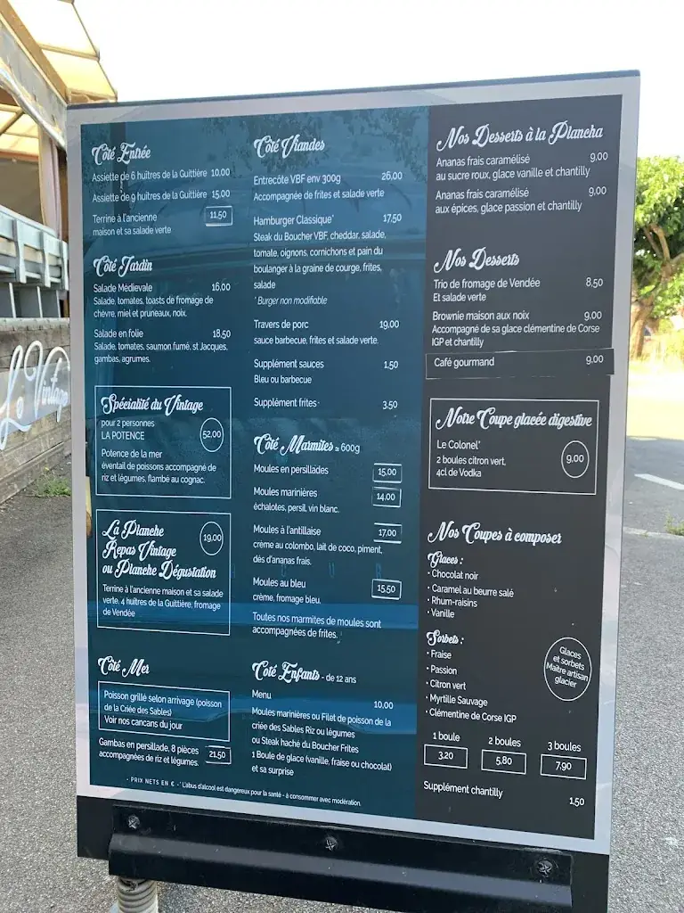 Menu_Restaurant le vintage port Bourgenay_Talmont-Saint-Hilaire_image_3