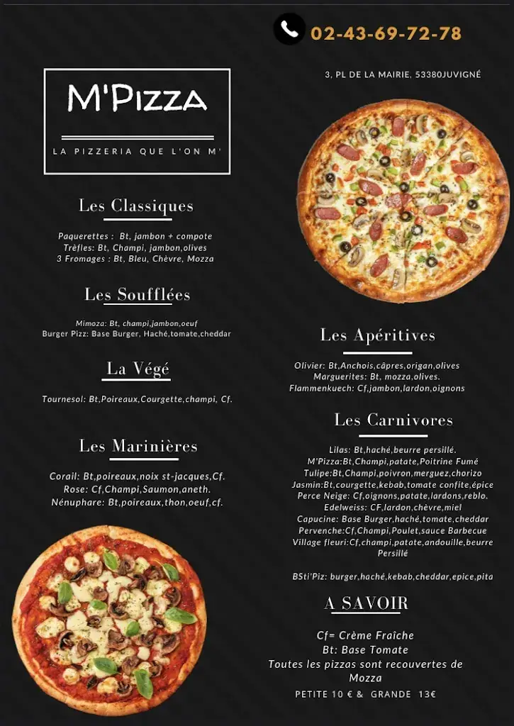 Menu_M' Pizza Juvigné_Juvigné_image_1