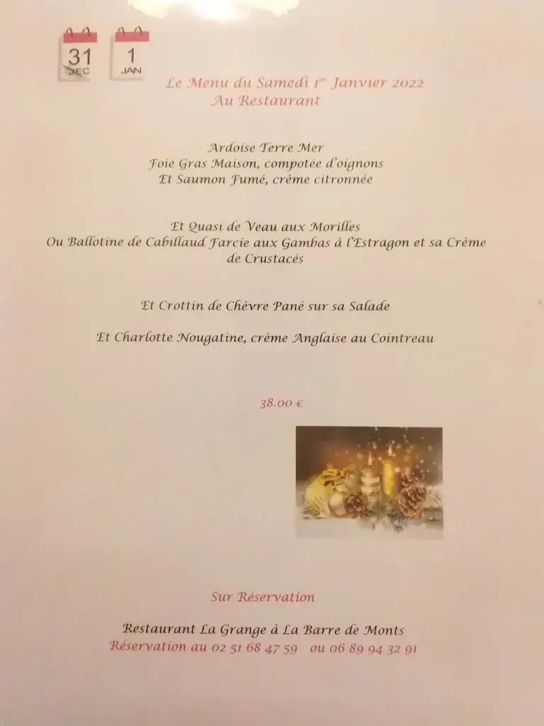 Menu_Restaurant La Grange_Barre-de-Monts_image_3