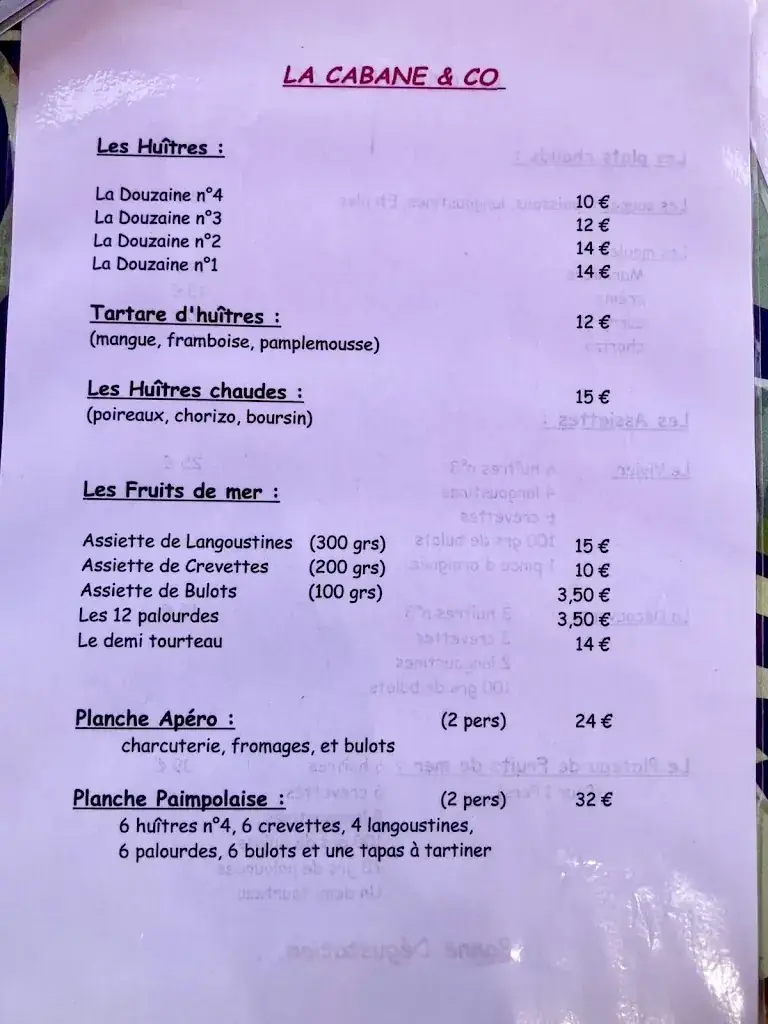 Menu_La Cabane & Co_Barre-de-Monts_image_1