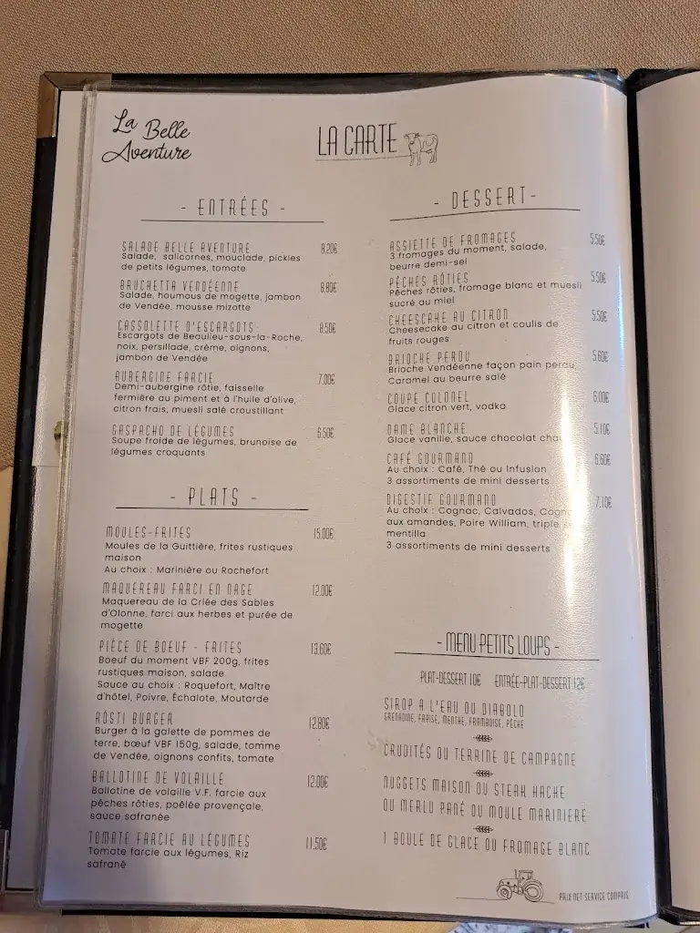 Menu_Restaurant La Belle Aventure_Sainte-Flaive-des-Loups_image_4