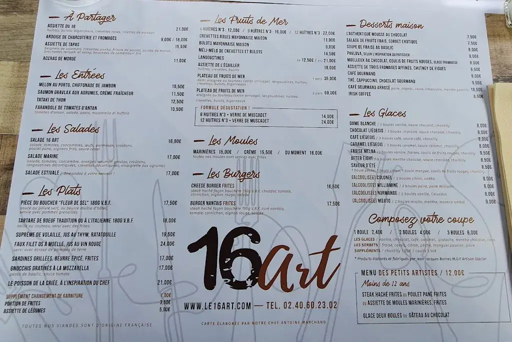Menu_Le 16 Art - La Baule_Baule-Escoublac_image_1