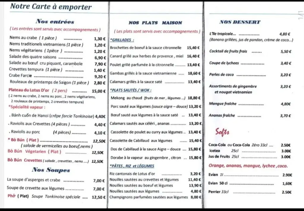 Menu_Le Lotus D'or_Baule-Escoublac_image_1